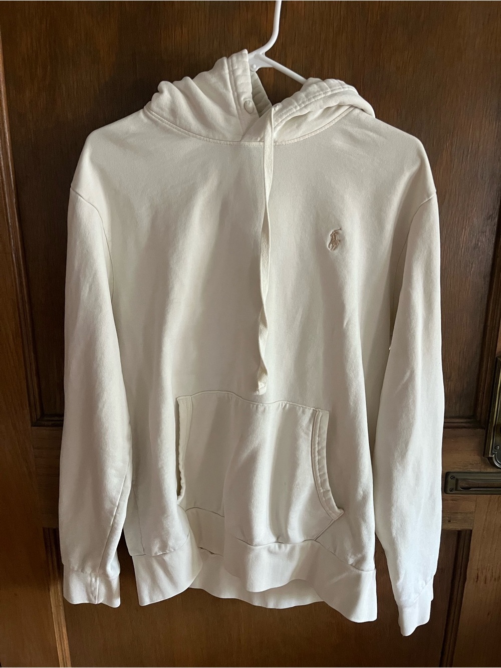 Ralph Lauren Cream Pullover Hoodie with Subtle Pony